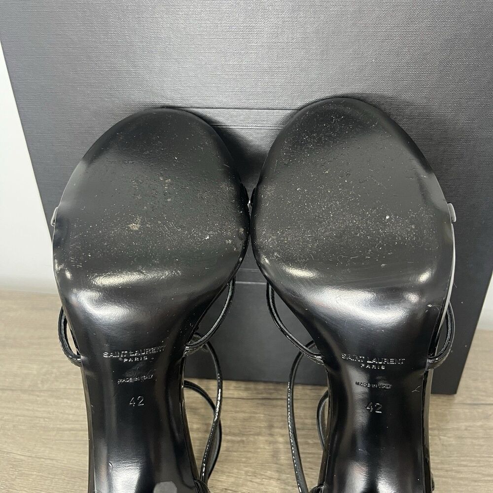 Saint Laurent Cassandra YSL Logo Sandals Black Size 42 Used - Picture 8 of 14